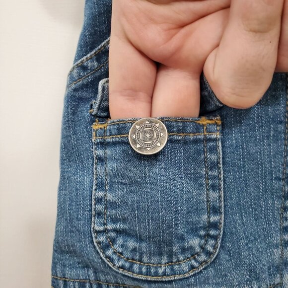 Ruff Hewn Women's Medium Wash Distressed Denim Maxi Long Pencil Jean Skirt Sz 10 - Picture 3 of 8